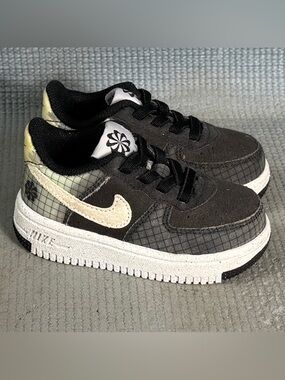 Nike Air Force 1 Crater (TD) Black Volt Shoes DH4089-001 Toddler‎ Size 5C